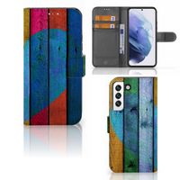 Samsung Galaxy S22 Book Style Case Wood Heart - Cadeau voor je Vriend - thumbnail