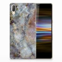 Sony Xperia L3 TPU Siliconen Hoesje Marmer Grijs