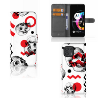 Telefoonhoesje met Naam Motorola Edge 20 Lite Skull Red - thumbnail