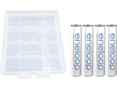 Oplaadbare AAA batterij (potlood) Panasonic eneloop HR03 + Box NiMH 750 mAh 1.2 V 4 stuk(s) Oplaadbare AAA batterij (potlood) Panasonic eneloop HR03 + Box NiMH 750 mAh 1.2 V 4 stuk(s)