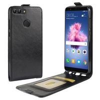 Huawei P Smart Vertical Flip Case met Kaartsleuf - Zwart - thumbnail