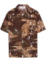 MSGM t-shirt en coton à effet taches de peinture - Marron - thumbnail