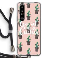 Cactus quote: Sony Xperia 1 III Transparant Hoesje met koord - thumbnail