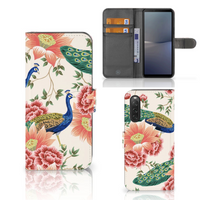 Telefoonhoesje met Pasjes voor Sony Xperia 10 V Pink Peacock