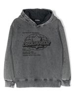 DSQUARED2 KIDS hoodie à effet usé - Gris - thumbnail