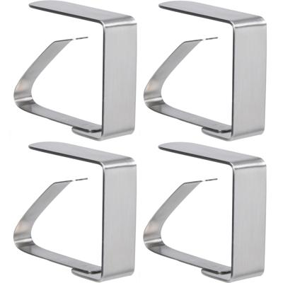 Tafelkleed klemmen - 4x stuks - RVS metaal - 5 x 4 cm - zilver Tafelkleed klemmen - 4x stuks - RVS metaal - 5 x 4 cm - zilver