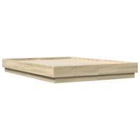 vidaXL Bedframe bewerkt hout sonoma eikenkleurig 160x200 cm, bed, bed ombouw, twijfelaar bed, bedbodem, slaapkamermeubel, 2 persoonsbed