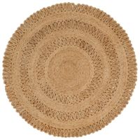 Tapijt rond 120 cm gevlochten jute