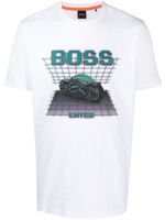 BOSS t-shirt en coton à logo imprimé - Blanc - thumbnail