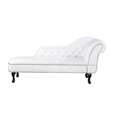 Beliani NIMES - Chaise longue-Wit-Kunstleer
