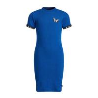 WE Fashion jurk met patches kobaltblauw