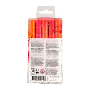 Brushpen Talens Ecoline set-rood blister ÃƒÆ’ 5 stuks ass