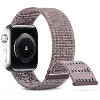 By Qubix - Nylon sport loop band - Paars - Extra sterke klittenbandsluiting - Compatible met Apple Watch 38mm / 40mm / 41mm / 42mm - Compatible Apple