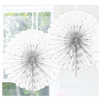 Feestversiering witte decoratie waaier 45 cm - thumbnail