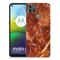 Motorola Moto G9 Power TPU Siliconen Hoesje Marmer Bruin - thumbnail