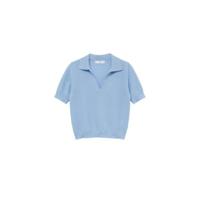 Mango fijngebreide polo lichtblauw