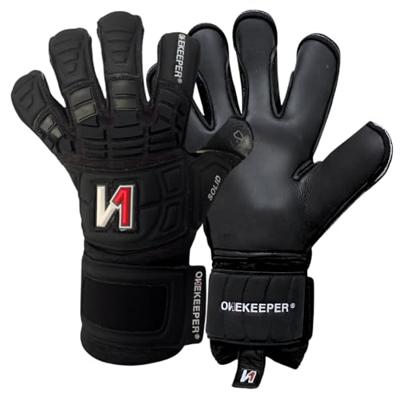 ONEKEEPER Solid All White of All Black Professionele keepershandschoen voor kinderen - Jeugd - Volwassenen | GK voetbal keepershandschoenen | 3,5 mn contact latex | Fusion Cut (zwart, 8)