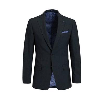 Van Gils geruit slim fit colbert met wol donkergroen