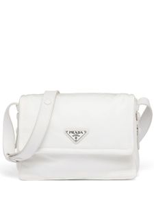 Prada petit sac porté épaule matelassé en nylon recyclé - Blanc