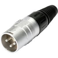 Hicon HI-X3CM XLR-connector Stekker, recht Aantal polen: 3 Zilver, Zwart 1 stuk(s) - thumbnail