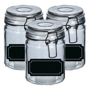 Weckpotten/inmaakpotten - 4x - 250 ml - glas - met beugelsluiting - incl. etiketten