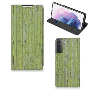 Samsung Galaxy S21 Plus Book Wallet Case Green Wood