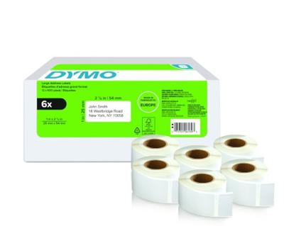 DYMO Rol met etiketten 25 x 54 mm Wit 3000 stuk(s) Permanent hechtend 2177564 Verzendetiketten