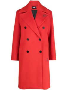 Karl Lagerfeld manteau mi-long à boutonnière croisée - Rouge