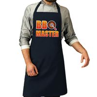 BBQ Master barbeque schort / keukenschort navy voor heren - thumbnail