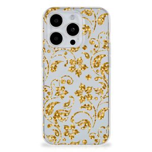 iPhone 15 Pro Max TPU Case Gouden Bloemen