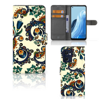 Wallet Case OPPO Find X5 Lite | Reno 7 5G Barok Flower - thumbnail