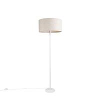 QAZQA - Moderne vloerlamp wit met peperkleurige kap 50 cm - Simplo | Woonkamer | Slaapkamer | Keuken - Staal Langwerpig - E27 Geschikt voor LED - Max. 1 x 60 Watt