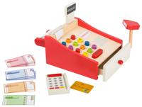 Small Foot houten speelkassa blank/rood 7,5 cm