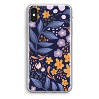 Flowers with blue leaves: iPhone XS Transparant Hoesje - thumbnail