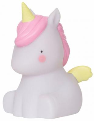 A Little Lovely Company nachtlamp Eenhoorn meisjes 12,5 cm PVC geel/roze A Little Lovely Company nachtlamp Eenhoorn meisjes 12,5 cm PVC geel/roze