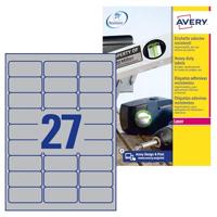 AVERY Zweckform L6008-20 typeplaat-etiketten Typeplaatje | zilver | 2.700 st. 2.700 Stuk, 63,5 x 29,6 mm zilver