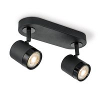 Light depot - LED opbouwspot Manu 2 lichts - 24 cm - zwart - Outlet - thumbnail