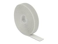 Delock Klittenband klittenband op rol L 5 m x B 20 mm grijs