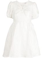 b+ab robe courte à motif en jacquard - Blanc