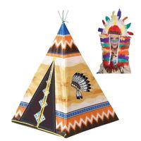 Speelgoed indianen wigwam tipi tent 130 cm inclusief indianentooi