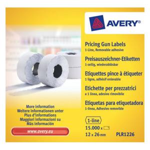 Avery-Zweckform Prijslabels PLR1226 Weer verwijderbaar Breedte etiket: 26 mm Hoogte etiket: 12 mm Wit 15000 stuk(s)