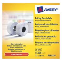 Avery-Zweckform Prijslabels PLR1226 Weer verwijderbaar Breedte etiket: 26 mm Hoogte etiket: 12 mm Wit 15000 stuk(s)