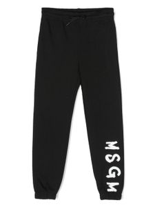 MSGM Kids pantalon de jogging en coton à logo imprimé - Noir