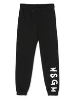 MSGM Kids pantalon de jogging en coton à logo imprimé - Noir - thumbnail