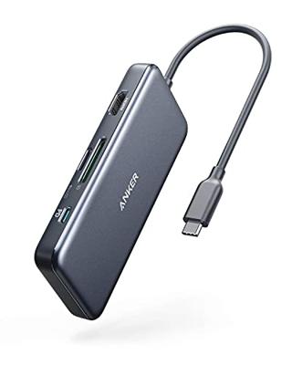 Anker 341 USB-C Hub (7-in-1) met 4K HDMI, 100W Power Delivery, USB-C en 2 USB-A 5 Gbps datapoorten, microSD- en SD-kaartlezer, voor MacBook Air, MacBook Pro, XP en meer