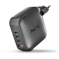 NGS Bud 165 W, ultrasnelle wandlader met 4 poorten, 3 USB-C(PD3.1 & PPS), 1 USB-A (QC 3.0, 30 W), compact en draagbaar voor smartphones, tablets, laptops, vuurvaste GAN-materialen, gelijktijdig