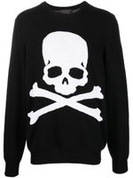 Philipp Plein pull en intarsia à motif tête de mort - Noir