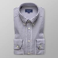 Eton Heren Overhemd Royal Oxford Navy Streep Button-down Contemporary Fit