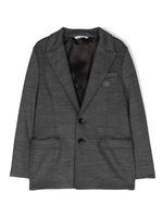 Dolce & Gabbana Kids blazer à patch logo - Gris