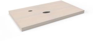 Ben Elina blad Beige beton 80x45x2 cm met 1 sifonuitsparing in het midden en kraangat links